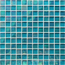 8mm Thickness Iridescent Blue Crystal Glass Mosaic for Swimming Pool
